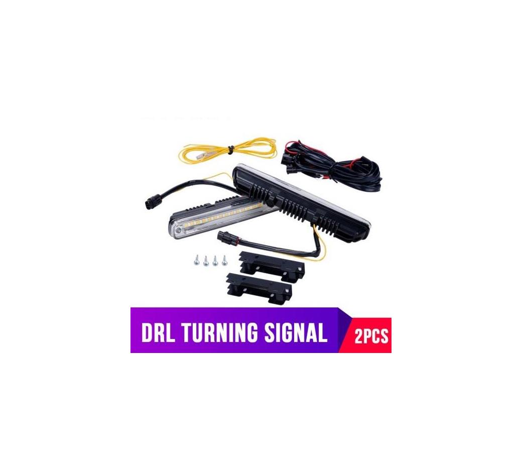 日中走行用ライト 耐久性 COB LED DRL デイタイム デイライト イエロー ターニング シグナル フォグライト 12V ストリップライト エンジェルアイ AL-BB-1560 AL Car plating parts