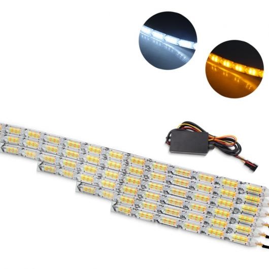 デイタイムランニング ライト フレキシブル DRL ホワイト アンバースイッチバック LED ストリップヘッド シーケンシャルフローターン シグナル 防水 Normal Mode 14 LED AL-BB-1723 AL Car light|オートパーツエージェンシー