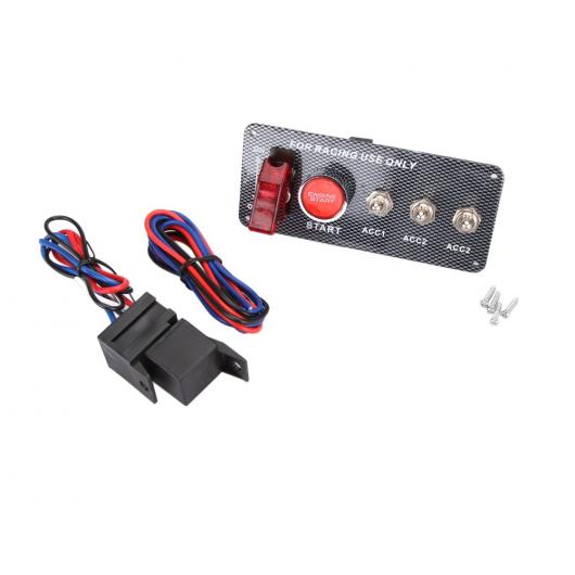 点火パネルエンジンプッシュスタートボタンカーボンパネル 3 トグルスイッチレーシングカー AL-BB-6408 AL Car parts