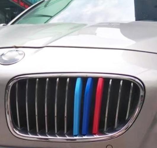 3ピース BMW 5シリーズG30 G38 528/530/540LI フロント グリル トリム スポーツ ストリップ カバー モーター 電力性能ステッカー AL-BB-6542 AL Car plating parts