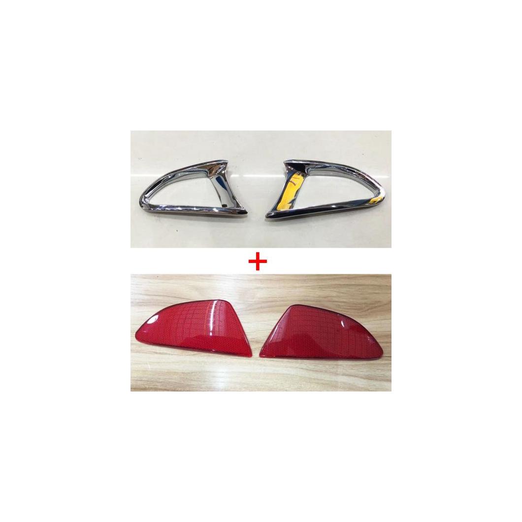 ABS デミオ デミオDJ 2014 2015 2016 リア フォグ ライト カバー レッド キャップ ランプ トリム All 4pcs AL-BB-7136 AL Car plating parts|オートパーツエージェンシー