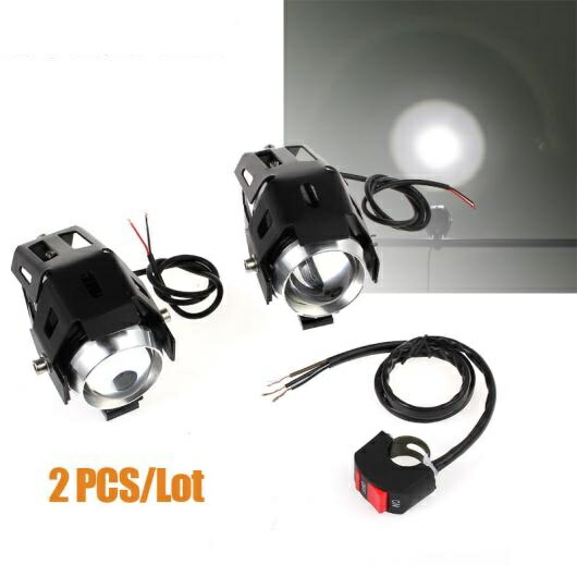 2個 15W U5 オートバイ バイクヘッドライト LED スポットライト バルブ スイッチ 12-80 12V 車 AL-BB-7337 AL Car parts