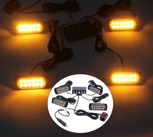 4個 防水ストロボライト LED 点滅ライト 同期警告灯 12 12V エマージェンシー 照明 AL-BB-7485 AL Car parts｜オートパーツエージェンシー