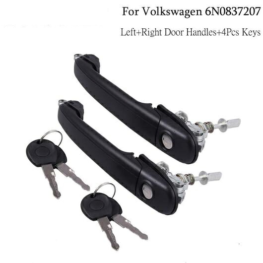 ドアロック フロント右 左 バレル 4ピースキー VW ポロ + 右 ドアハンドル 6N0837207 4 キー タイプ001 AL-BB-7716 AL Car parts