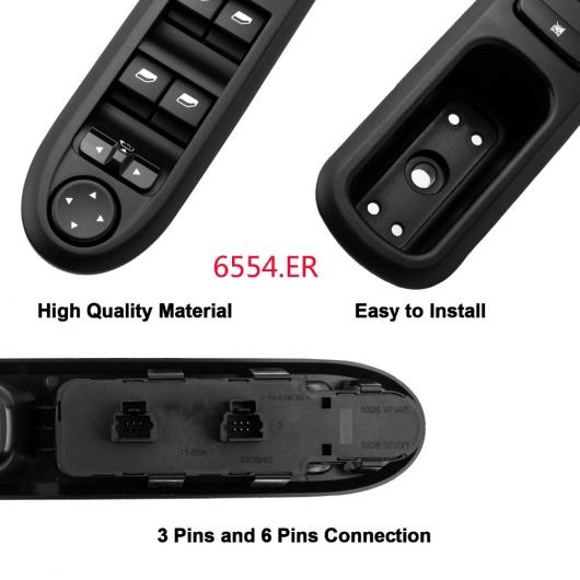 6554.ER/ 6554.KT/ 6554.QC 電動パワー コントロール スイッチプジョー 207 307 307CC 307SW 6554KT 6554QC 6554ER 6554.QC AL-CC-6998 AL Car parts|オートパーツエージェンシー