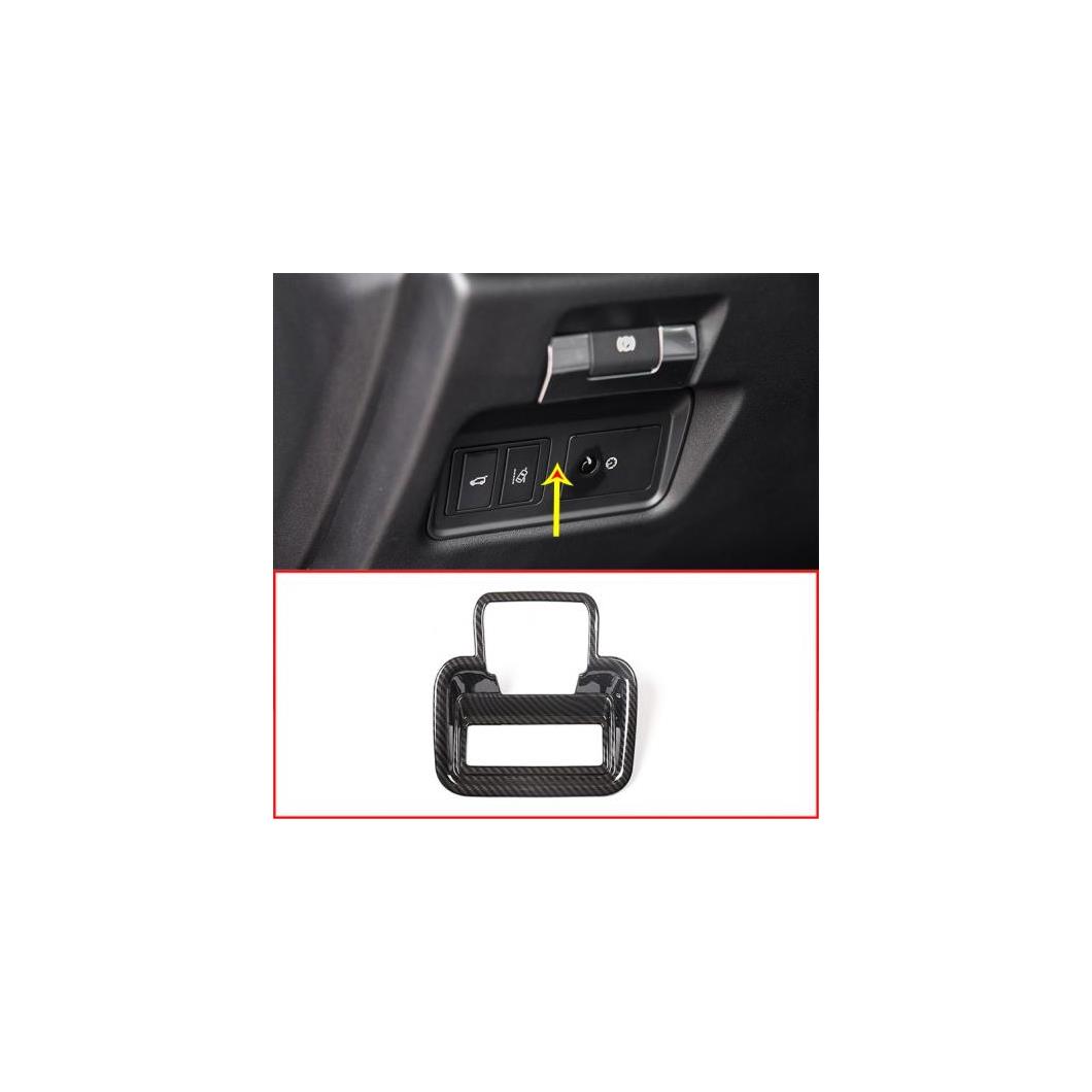 カーボンファイバー ABS テールゲートスイッチ装飾的なフレーム電子ハンドブレーキ カバー ジャガー E-PACE E ペース 2018 2019 選べる2バリエーション Carbon Fiber・Matte AL-CC-7790 AL Interior parts for cars｜オートパーツエージェンシー