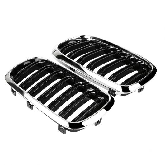 1ペア電気メッキグロスブラックミドルダブルライングリッド BMW F15 X5 2015-2018 カーアクセサリー AL-DD-1440 AL Car parts