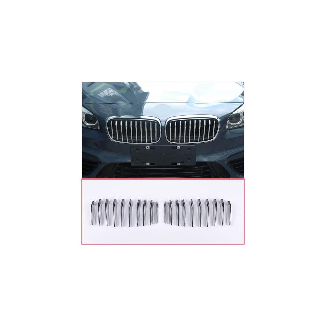20 本 シルバー ABS クロームポリッシュフロントメッシュ トリム ストリップ BMW 2 シリーズ 218I スポーツ モデル F45 F46 2015-2017 選べる2タイプ タイプ1・タイプ2 AL-DD-4239 AL Car plating parts