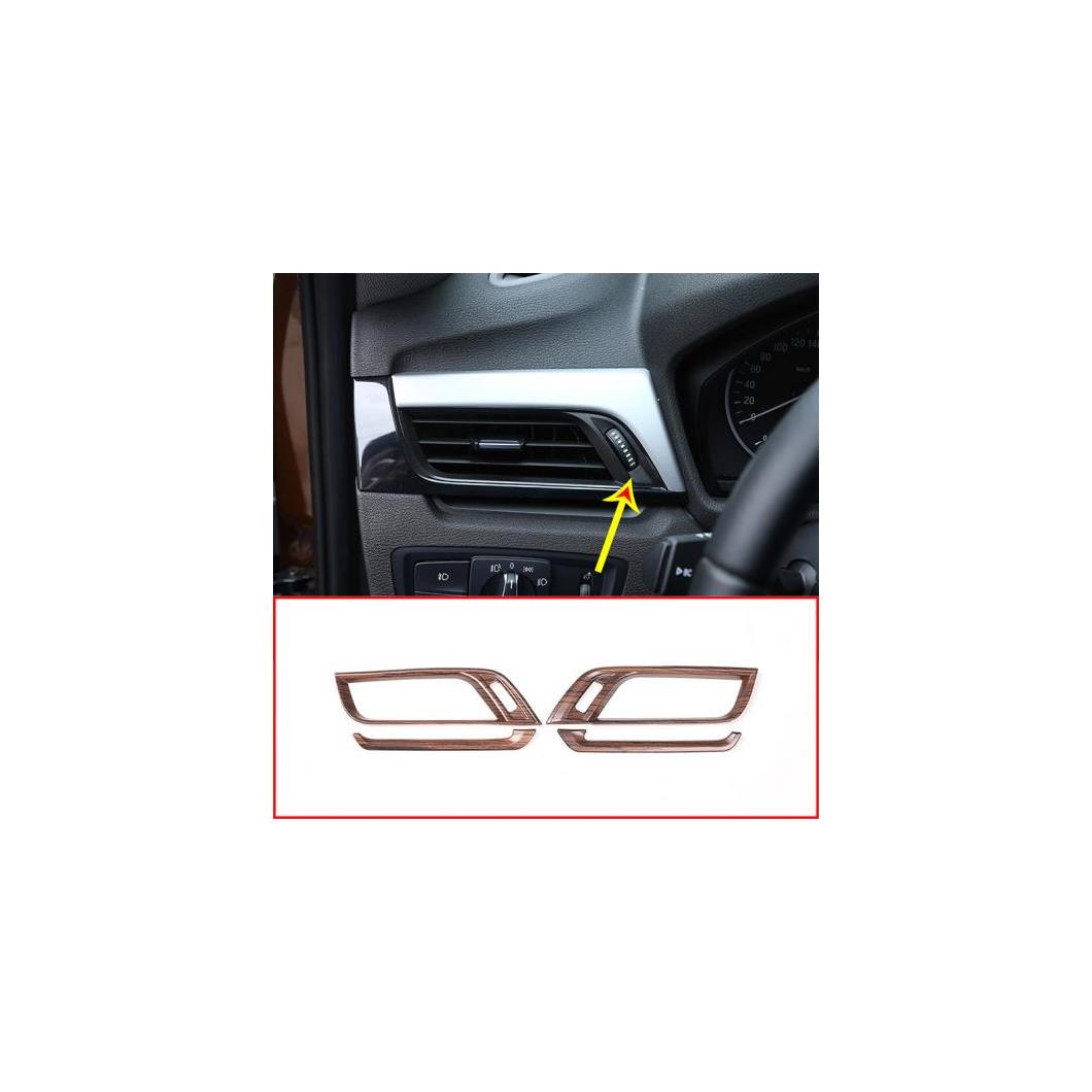 4ピース 木目 ABS プラスチック サイド エアコン ベント トリム BMW X1 F48 X2 F47 2016-2019 ACCESSSORIES AL-DD-4716 AL Interior parts for cars｜オートパーツエージェンシー