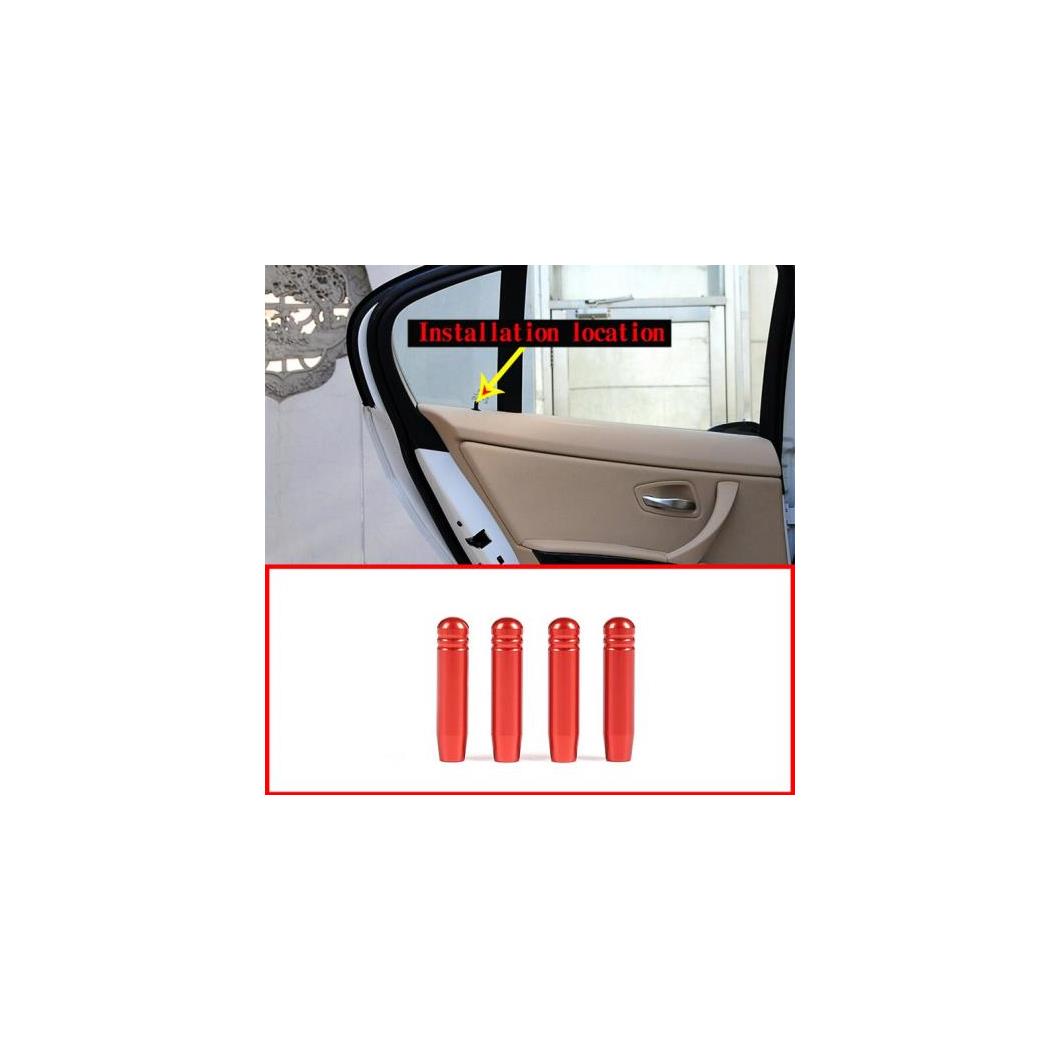 4個 アルミ合金 レッド シルバークローム ドアロック ピン BMW E90 E60 3 5 シリーズ 2005-2013 選べる2カラー レッド・シルバー AL-DD-4726 AL Interior parts for cars｜オートパーツエージェンシー