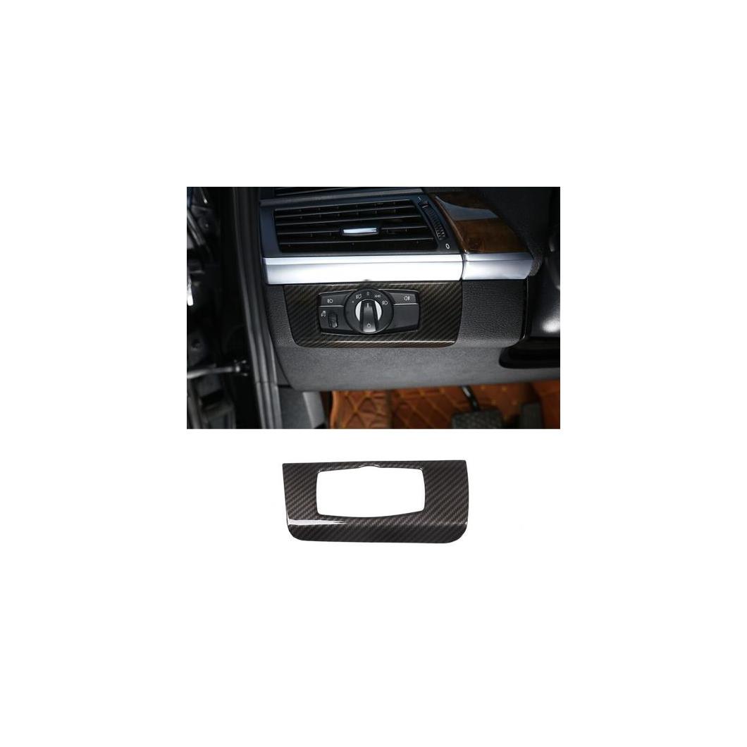 カーボンファイバー ABS クロームヘッドライトスイッチ 装飾 フレーム BMW X5 X6 E70 E71 2008-2013 AL-DD-4962 AL Interior parts for cars|オートパーツエージェンシー