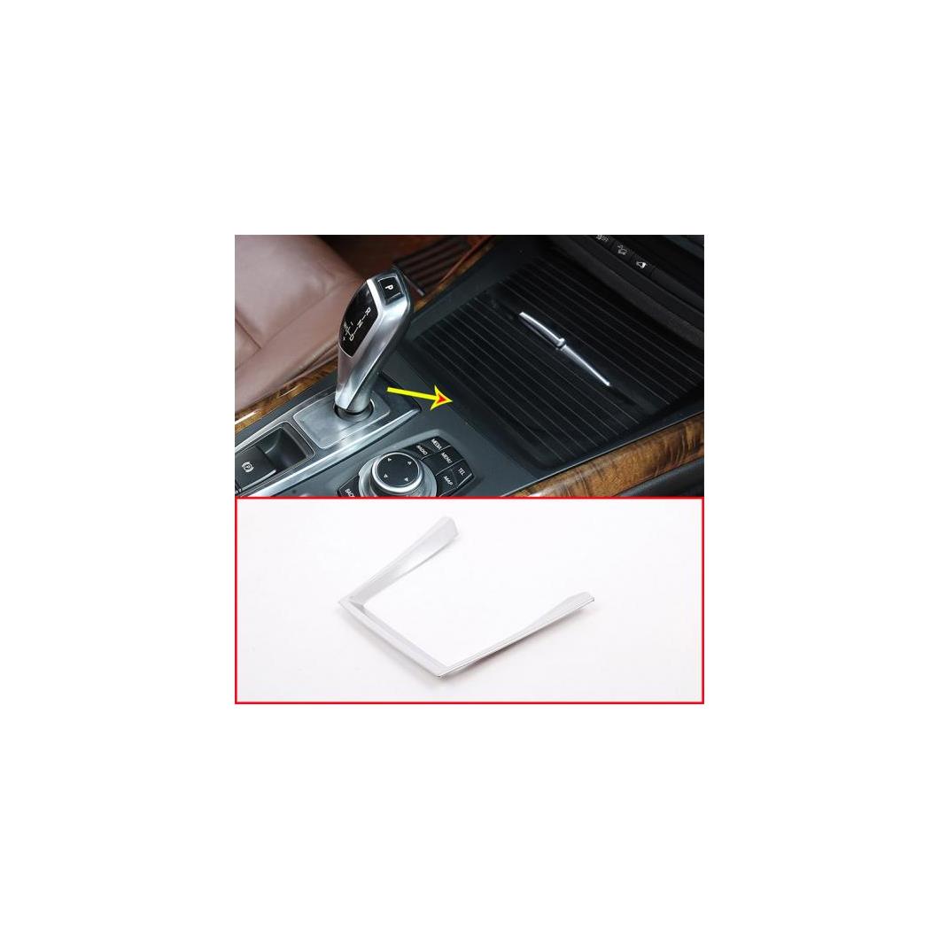 マットシルバー ABS クロームセンターコンソールフレーム 装飾 カップ ホルダー BMW X5 E70 2008-2013 AL-DD-5192 AL Interior parts for cars