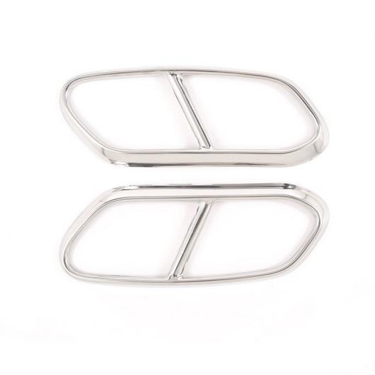 2個 ステンレス スチール エキゾースト マフラー 装飾 カバー トリム ボルボ XC60 2018 2019 シルバー AL-DD-5443 AL Car plating parts
