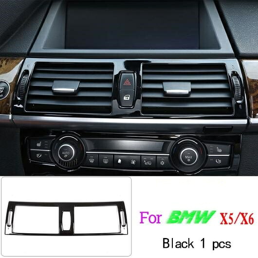 光沢 ブラック ABS インテリアステアリングホイール 装飾 ストリップトリムステッカー BMW X5 X6 E70 E71 2008 -2013 6 AL-DD-6633 AL Interior parts for cars