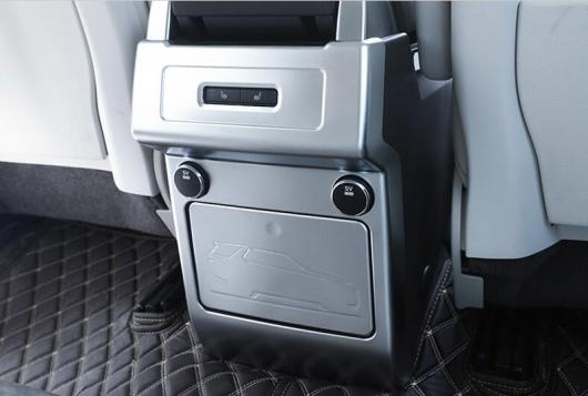 ランドローバーディスカバリー5 HSE LR5 2017 ABS マットクロームアームレストボックスリアACコンセントベント カバー トリム AL-DD-6502 AL Interior parts for cars