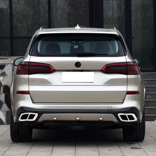 グロスブラックステンレス スチール テール スロート エキゾースト トリム ステッカー BMW X5 G05 X7 G07 2019 自動 パーツ 選べる2カラー ブラック・シルバー AL-DD-6768 AL Car plating parts