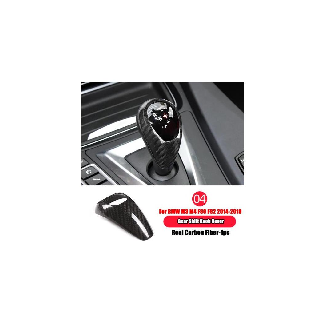 ステアリングホイールセントラルギア シフトパネルフレーム ステッカー BMW M3 M4 F80 F82 F83 2014- 2018 リアルカーボンファイバー 4 AL-DD-6779 AL Car plating parts