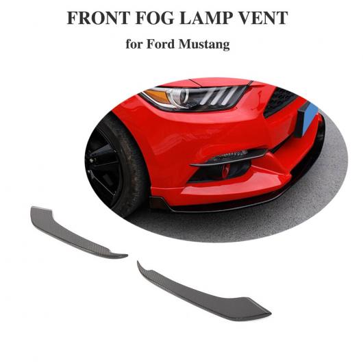 車用外装パーツ グロッシー ブラック フロント フォグ ライト ランプ フィン ベント フェンダー 適用: フォード マスタング 2015 2016 2017 カーボンファイバー AL-DD-8541 AL Exterior parts for cars