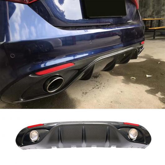 車用外装パーツ カーボンファイバー リア バンパー ディフューザー リップ スポイラー 適用: アルファ ロミオ ジュリア セダン 4 ドア 2017-2019 AL-DD-8643 AL Exterior parts for cars