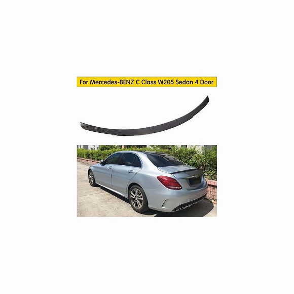 車用外装パーツ カーボンファイバー リア トランク スポイラー ブート リップ ウイング 適用: メルセデスベンツ W205 C180 C200 C250 C260 C63 AMG セダン 4 DR 2014-2019 AL-DD-8548 AL Exterior parts for cars