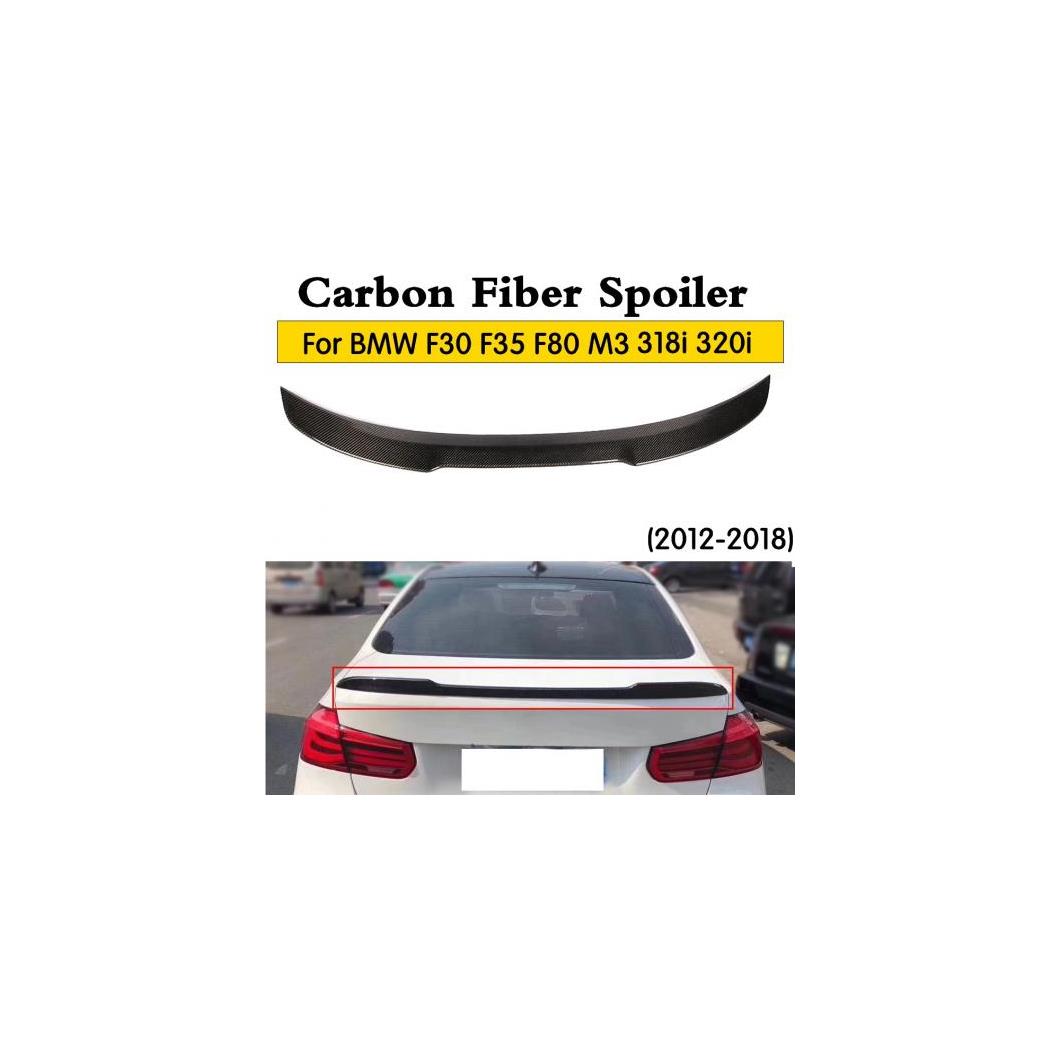 車用外装パーツ リアル カーボンファイバー トランク スポイラー ウイング 適用: BMW F30 3 シリーズ F80 M3 320i 318i 325i 2013-2018 リア ウイング スポイラー リップ AL-DD-8559 AL Exterior parts for cars