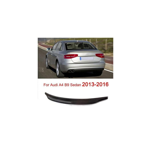 車用外装パーツ カーボンファイバー リア スポイラー ウインドウ ウイング 適用: アウディ A4 B8 B9 セダン 4ドア 2009-2018 ダークグレー AL-DD-8277 AL Exterior parts for cars
