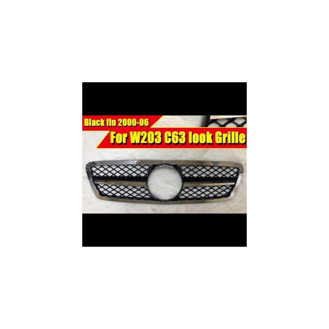 車用外装パーツ 適用: メルセデス C203 W203 Cクラス スポーツ フロント C63 グリッド グリル メッキ ブラック アドオン スタイル 2000-2006 タイプ001 AL-EE-0390 AL Exterior parts for cars｜オートパーツエージェンシー 18,922円