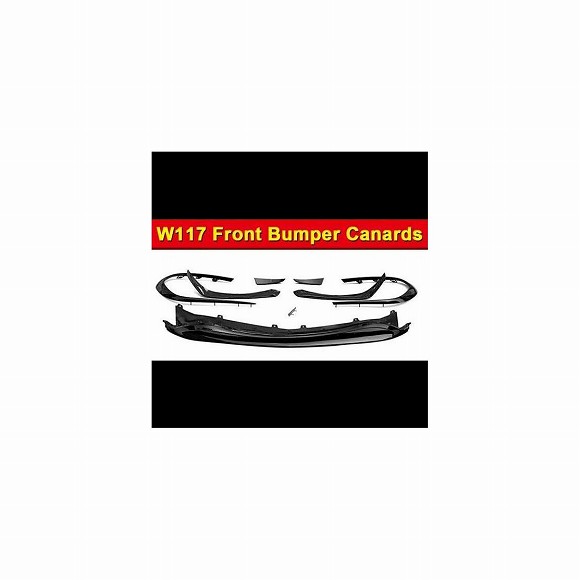 車用外装パーツ 適用: メルセデスベンツ CLA-W117 スポーツ フロント バンパー リップ トリム スプリッタ カナード フィン セット 8個 アドオン スタイル CLA45 ABS 光沢ブラック 16-18 タイプ001 AL-EE-0941 AL Exterior parts for cars