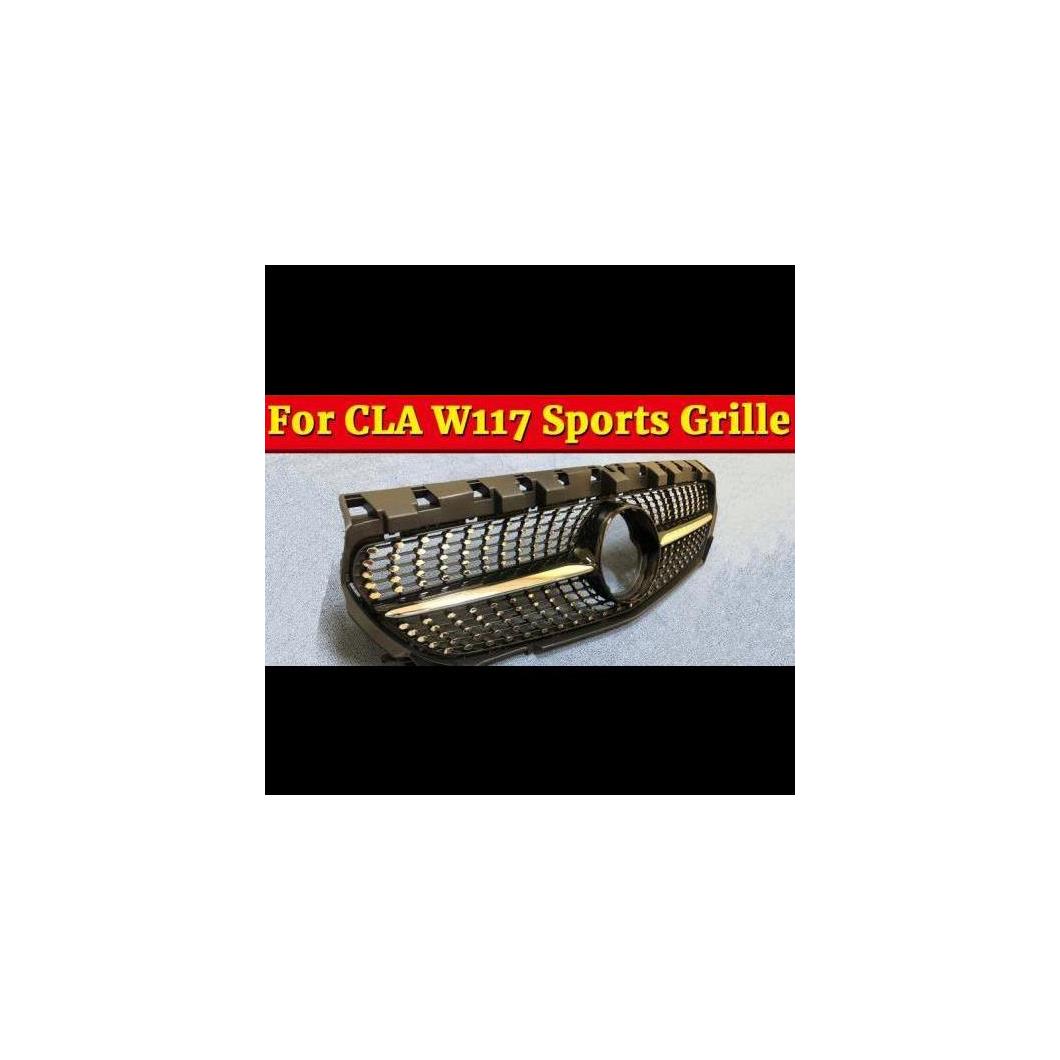 車用外装パーツ 適用: メルセデスベンツ W117 ダイヤモンド フロント グリッド ABS ブラック CLAクラス CLA200 CLA250 CLA180 CLA45 スポーツ グリル 2014 タイプ001 AL-EE-1072 AL Exterior parts for cars