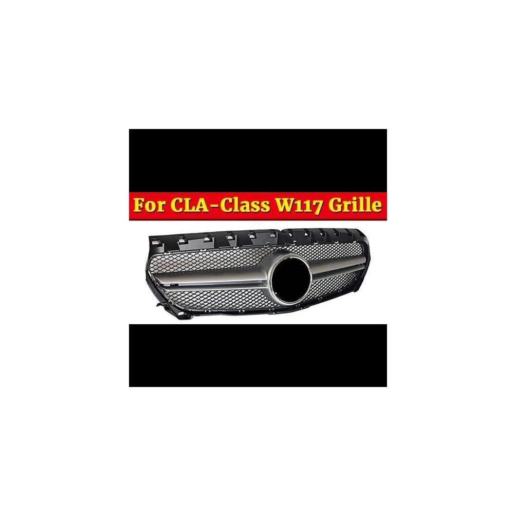 車用外装パーツ 適用: メルセデスベンツ W117 フロント グリッド CLAクラス CLA180 CLA200 CLA250 CLA45 ABS シルバー メッシュ 14-16 タイプ001 AL-EE-1082 AL Exterior parts for cars