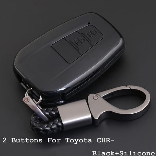 ピュア ブラック 2/3ボタン キー フォブ カバー ケース 適用: トヨタ CHR C-HR カムリ プリウス プラド 2016-2018 アイ RAV4 カローラ 2018 タイプ001～タイプ011 AL-EE-2949 AL Car parts