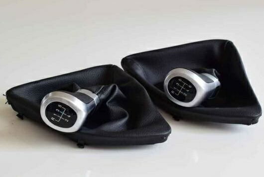 レザー 適用: BMW E87 E88 E89 120I 120D 13 左ハンドル サイド 5/6速 ギア シフト シフター ノブ ボール ヘッド アンチダスト ブーツ ブラック～グレー AL-EE-3571 AL Car parts