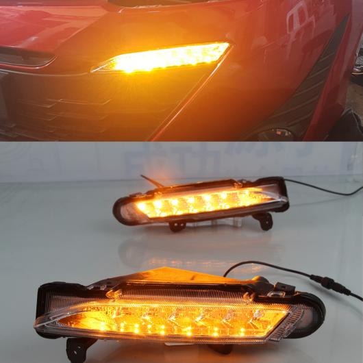 LED デイタイム ランニング ライト ケース 適用: トヨタ ヤリス 2017 2018 LED フロント バンパー DRL イエロー ランプ ターン カースタイリング ホワイト & イエロー・ホワイト AL-EE-3852 AL Car parts