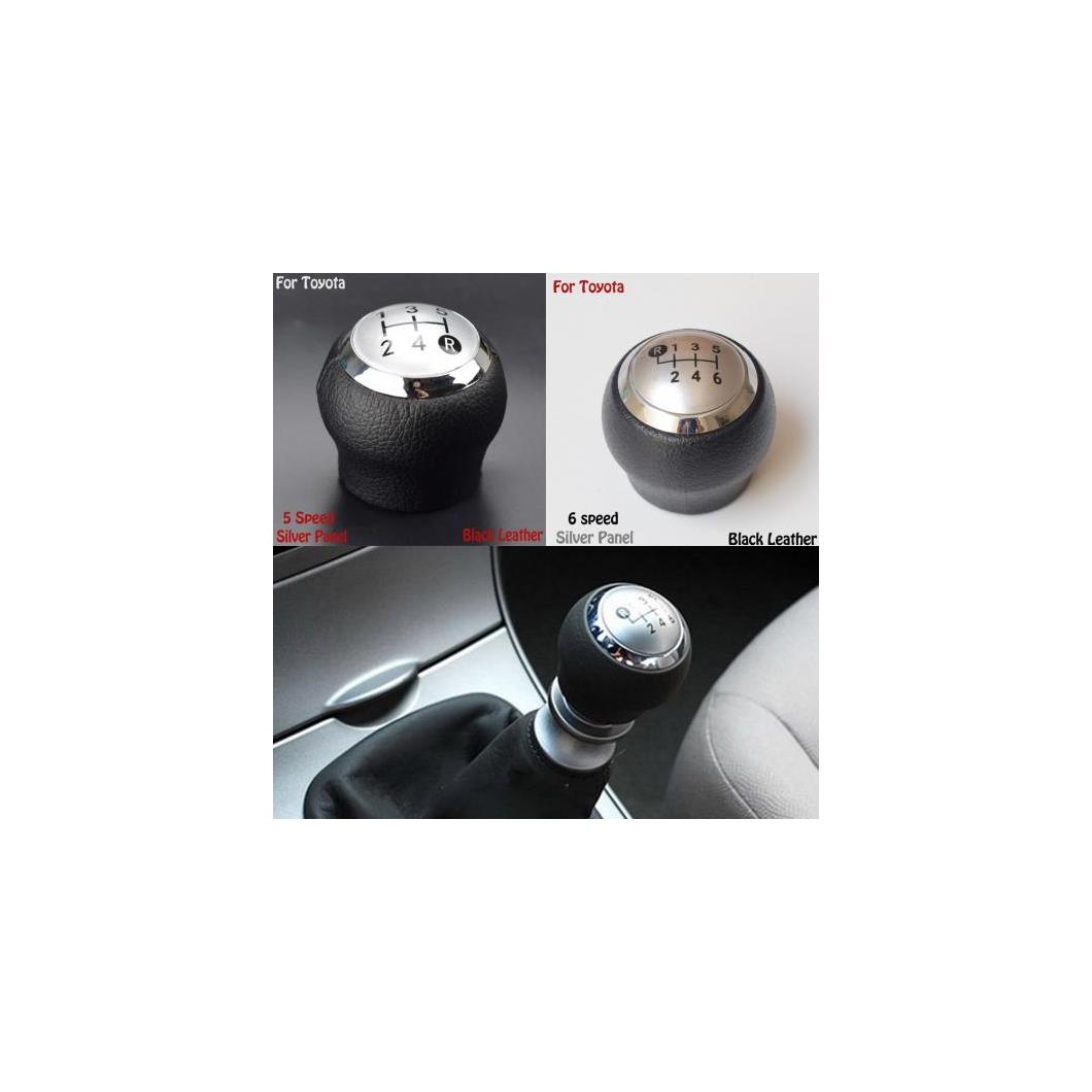 適用: トヨタ カローラ 1.8MT ヴァーソ ヤリス 2007 2008 2009 2010-2013 ブラック/グレー レザー 5/6速 ギア スティック シフト レバー ノブ 5ブラック・ブラックレザー～6シルバー・グレーレザー AL-EE-3385 AL Car parts