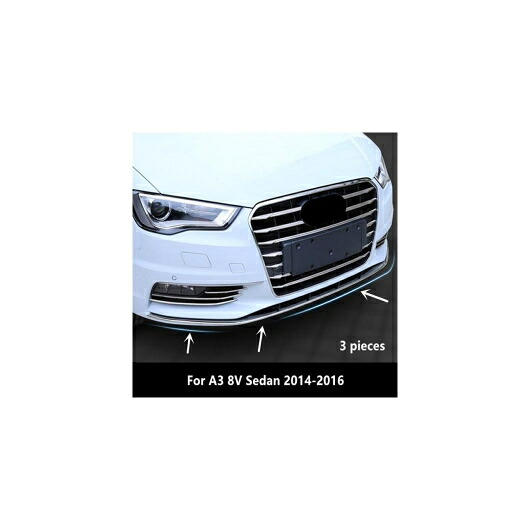 フロント バンパー 装飾 トリム ストリップ 適用: アウディ A3 8V セダン 2014-2016 ステンレス スチール フォグランプ グリッド ステッカー 3ピース AL-EE-5097 AL Car parts|オートパーツエージェンシー