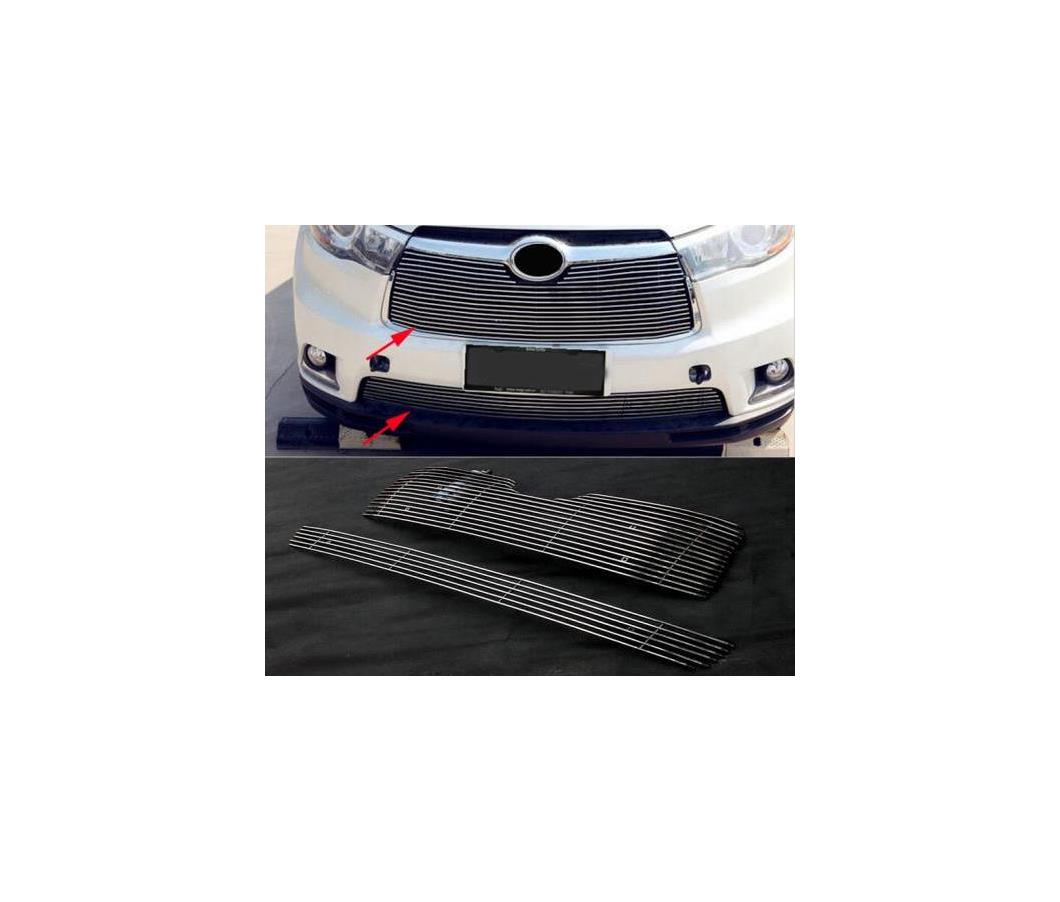 ステンレス スチール フロント グリッド トリム レーシング グリル トリム 適用: トヨタ ハイランダー 2014 2015 AL-EE-6158 AL Exterior parts for cars