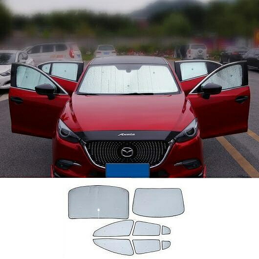 適用: MAZDA3 マツダ 3 アクセラ 2014-2017 ウインドウ サンシェード サン シェード カバー ボード ブロック 太陽 保護 8ピース AL-EE-6717 AL Exterior parts for cars画像