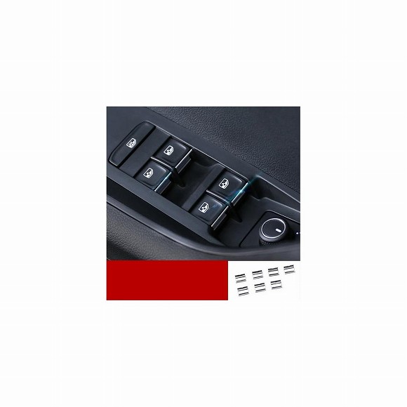 適用: シュコダ カロック 2018 2019 ウインドウ リフト スイッチ ボタン カバー ステッカー トリム スパンコール 装飾 シルバー AL-EE-6819 AL Exterior parts for cars