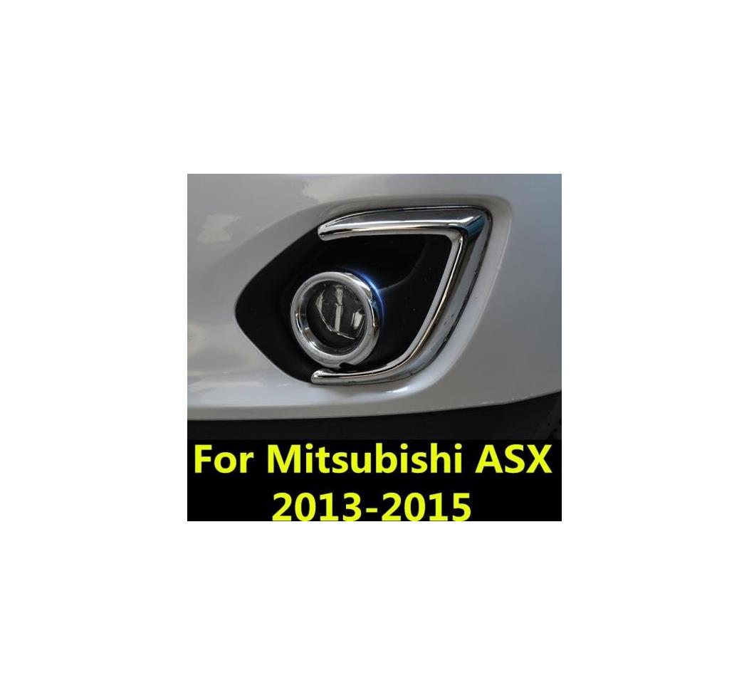 適用: 三菱 ASX 2013-2015 リア フォグライト フロント カバー トリム ストリップ ABS クローム フレーム ランプ 装飾 ブレーキ・フロント フォグ ランプシェード AL-EE-7309 AL Exterior parts for cars