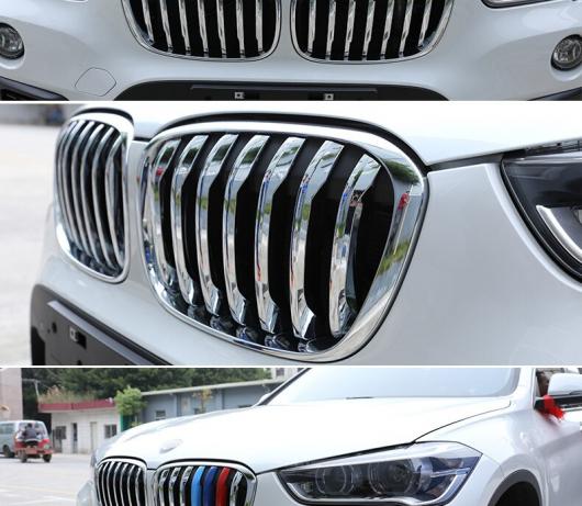 ミディアム メッシュ ブライト バー バンパー インテーク グリッド トリム フロント センター レーシング カバー 適用: BMW X1 F48 2016-2018 14ピース AL-EE-7668 AL Exterior parts for cars