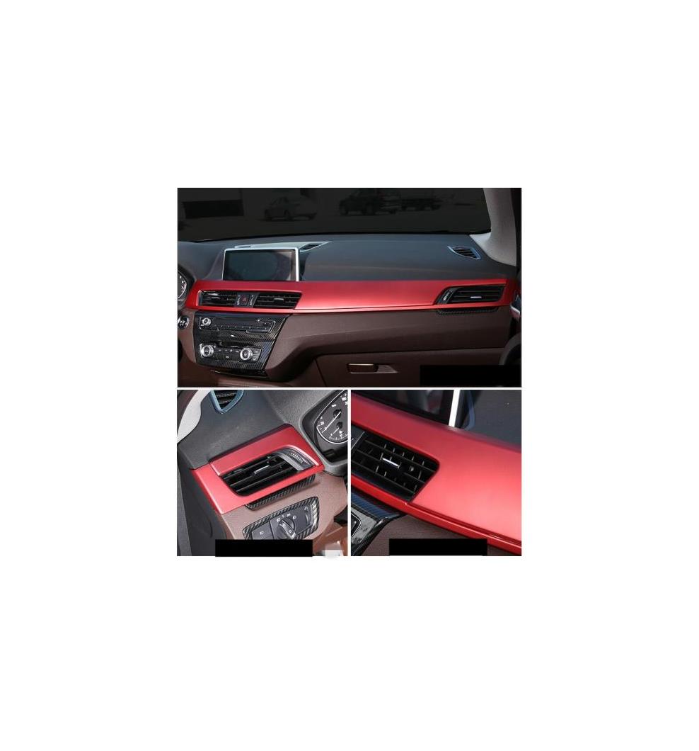 セントラル コントロール 装飾 ダッシュボード パネル フレーム インテリア 適用: BMW X1 F48 2016-2018 4ピース～レッド 4ピース AL-EE-7830 AL Exterior parts for cars