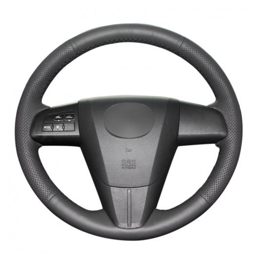 ブラック PUレザー ステアリング ホイール カバー 適用: マツダ 3 アクセラ マツダ 5 マツダ 6 CX-7 CX-9 マツダスピード3 US 2010-2013 ブラック糸～グレー糸 AL-EE-8151 AL Interior parts for cars｜オートパーツエージェンシー