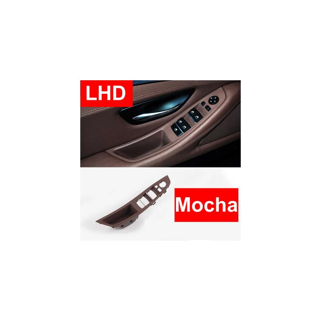 モカ LHD 適用: BMW 5シリーズ F10 F11 F18 インナー ハンドル インテリア ドア アームレスト パネル 運転席 シートボタン スイッチ フレーム ストレージ 4ピース レッド ワイン～4ピース ブラック AL-EE-9045 AL Interior parts for cars