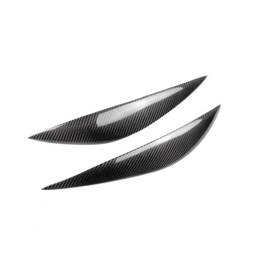 2ピース リアル カーボンファイバー ヘッドライト アイブロー アイリッド 適用: ベンツ W204 C180 C200 C260 C300 C350 トリム カバー ステッカー 2008-2011 タイプ001 AL-EE-8655 AL Car parts