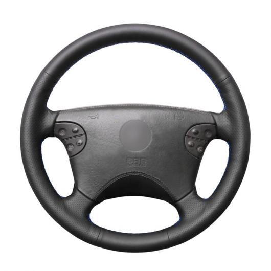ステアリングホイールカバー 編み上げタイプ ブラック PUレザー 適用: メルセデス ベンツ W210 Eクラス E320 2000 2001 2002 ブラック 糸～グレー 糸 AL-FF-0519 AL Interior parts for cars｜オートパーツエージェンシー