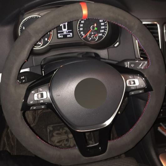 ステアリングホイールカバー 編み上げタイプ ブラックスウェード 適用: フォルクスワーゲン VW ゴルフ 7 MK7 ポロ ジェッタ パサート B8 ティグアン 2017 シャラン 2016 レッド 糸・レッド ブルー 糸 AL-FF-0530 AL Interior parts for の商品写真