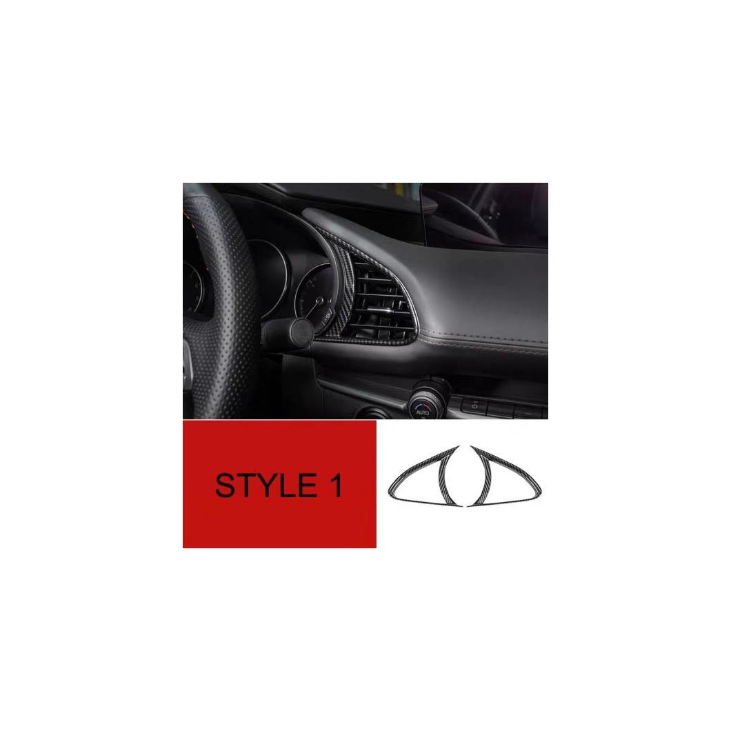 適用: MAZDA3 マツダ3 アクセラ 2020 カーボンファイバー ABS フロント エアコン 吹き出し口 カバー トリム アクセサリー タイプ001 AL-FF-1998 AL Car parts