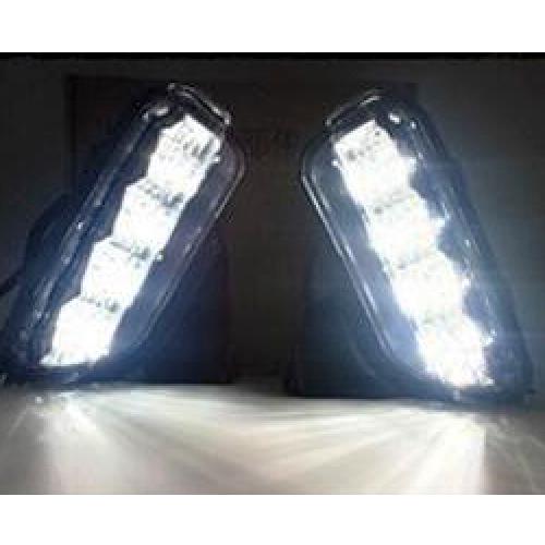 適用: トヨタ ヴィオス 2017 デイタイム ランニング ライト 2V LED DRL フォグランプ ヘッドライト 調光 スタイル 2ピース タイプ001 AL-FF-1155 AL Car parts|オートパーツエージェンシー