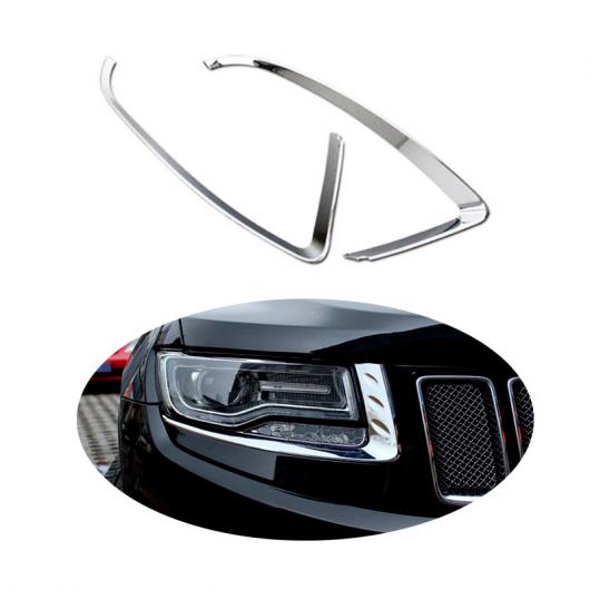 2ピース ABS クローム ヘッド ライト ランプ アイリッド カバー トリム 適用: ジープ グランド チェロキー 2014 2015 AL-FF-1315 AL Exterior parts for cars