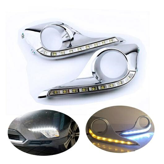 2ピース LED DRL デイライト 適用: トヨタ ハイランダー 2012 2013 2014 デイタイム ランニング ライト フォグライト ランプ イエロー ターン AL-FF-1331 AL Car parts｜オートパーツエージェンシー